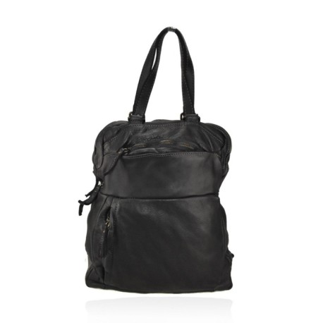 BORSA SPALLA CONVERTIBILE IN ZAINO VINTAGE - NZ63869 - Colore:Nero;