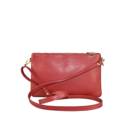 BORSA A TRACOLLA IN PELLE - RS25827 - Colore:Rosso;