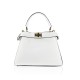 BORSA A MANO  IN PELLE CON TRACOLLA - FH39843 - Colore:Bianco;