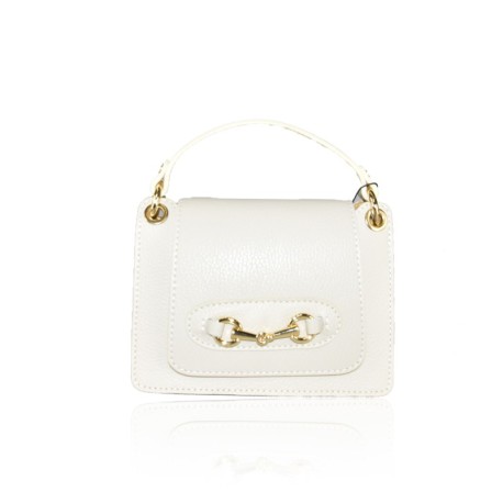 BORSA A MANO  IN PELLE CON TRACOLLA - GE29832 - Colore:Beige;