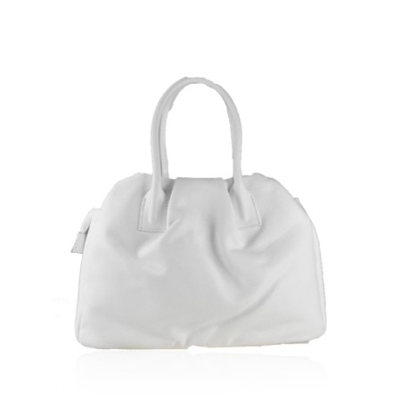 BORSA A SPALLA DONNA IN PELLE CON TRACOLLA - LN35838 - Colore:Bianco;