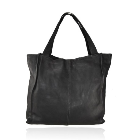 BORSA A SPALLA IN PELLE VINTAGE - XC49854 - Colore:Nero;