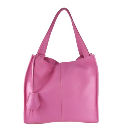 BORSA A SPALLA DONNA IN PELLE - XC36839 - Colore:Rosa;