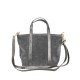 BORSA A MANO IN PELLE CON TRACOLLA - BS19821 - Colore:Grigio;