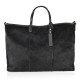 BORSA A SPALLA IN PELLE CON CAVALLINO - GC69876 - Colore:Nero;