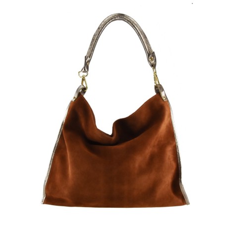 BORSA A SPALLA DONNA IN PELLE CON TRACOLLA - UC29832 - Colore:Cuoio;