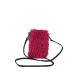 PORTACELLULARE E POCHETTE DONNA IN PELLE E TESSUTO TEDDY - TD85895 - Colore:Fuxia;