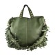 BORSA DONNA A MANO E SPALLA IN VERA PELLE VINTAGE - MF59865 - Colore:Verde;