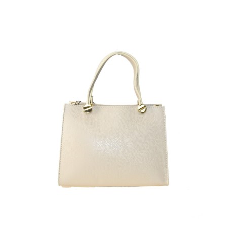 BORSA A MANO  IN PELLE CON TRACOLLA - DG32835 - Colore:Beige;