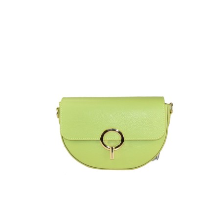 BORSA A SPALLA DONNA IN PELLE CON TRACOLLA - BU32835 - Colore:Verde;