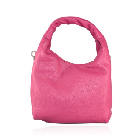 BORSA A SPALLA DONNA IN PELLE - AM29832 - Colore:Fuxia;