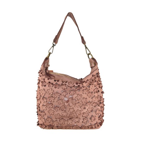 BORSA SHOPPING IN PELLE LASERATA - AF42846 - Colore:Cipria;