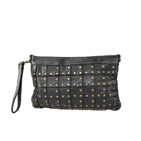 POCHETTE - BUSTA IN PELLE EFFETTO VINTAGE - DB34838 - Colore:Nero;