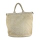 BORSA DONNA SHOPPING  IN PELLE INTRECCIATA - AY69876 - Colore:Beige;