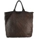 BORSA DONNA SHOPPING  IN PELLE INTRECCIATA - AY69876 - Colore:Testa di moro;