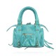 BORSA A MANO  IN PELLE CON TRACOLLA - BC33836 - Colore:azzurro;