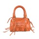 BORSA A MANO  IN PELLE CON TRACOLLA - BC33836 - Colore:Arancione/corallo;