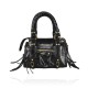 BORSA A MANO  IN PELLE CON TRACOLLA - BC33836 - Colore:Nero;