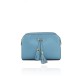 BORSA A TRACOLLA IN PELLE - SR29832 - Colore:azzurro;