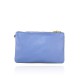 BORSA A TRACOLLA IN PELLE - RS25827 - Colore:azzurro;