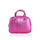 BORSA A MANO  IN PELLE LAMINATO CON TRACOLLA - FR34837 - Colore:Fuxia;