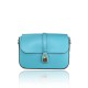 BORSA A MANO  IN PELLE CON TRACOLLA - LH32835 - Colore:Blu / Turchese;