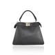 BORSA A MANO  IN PELLE CON TRACOLLA - FH39843 - Colore:Nero;