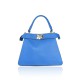 BORSA A MANO  IN PELLE CON TRACOLLA - FH39843 - Colore:Bluette;