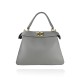 BORSA A MANO  IN PELLE CON TRACOLLA - FH39843 - Colore:Grigio;