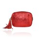 BORSA A TRACOLLA IN PELLE - JL16818L - Colore:Rosso;