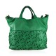 BORSA A SPALLA IN PELLE VINTAGE - YF59865 - Colore:Verde;