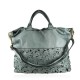 BORSA A SPALLA IN PELLE VINTAGE - YF59865 - Colore:Verde Chiaro;