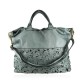 BORSA A SPALLA IN PELLE VINTAGE - YF59865 - Colore:Verde Chiaro;