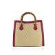 BORSA A MANO  IN PELLE E RAFFIA CON TRACOLLA - YG44848 - Colore:Fuxia;