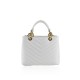 BORSA A MANO  IN PELLE CON TRACOLLA - ZC32835 - Colore:Bianco;