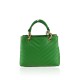 BORSA A MANO  IN PELLE CON TRACOLLA - ZC32835 - Colore:Verde;