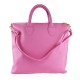 BORSA A MANO IN PELLE CON TRACOLLA - ZG35838 - Colore:Rosa;