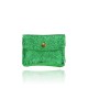 PORTAMONETE - PORTACARTE IN PELLE - BU45 - Colore:Verde;