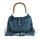 BORSA A SPALLA DONNA IN PELLE CON TRACOLLA - GX38842 - Colore:azzurro;