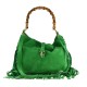 BORSA A SPALLA DONNA IN PELLE CON TRACOLLA - GX38842 - Colore:Verde;