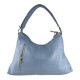 BORSA A SPALLA DONNA IN PELLE CON TRACOLLA - FS39843 - Colore:azzurro;