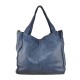 BORSA A SPALLA IN PELLE VINTAGE - XC49854 - Colore:Blu;