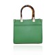 BORSA A MANO IN PELLE CON TRACOLLA - FN39843 - Colore:Verde;