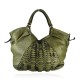 BORSA A SPALLA IN PELLE VINTAGE - YM59865 - Colore:Verde;