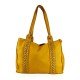 BORSA A SPALLA IN PELLE VINTAGE - GB55861 - Colore:Giallo;