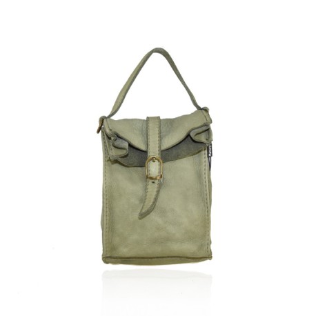 PORTACELLULARE E POCHETTE DONNA IN PELLE VINTAGE - PZ17819 - Colore:Verde;