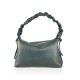 BORSA A MANO IN PELLE CON TRACOLLA - MT23825 - Colore:Verde;