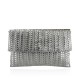 POCHETTE - BUSTA IN PELLE 100% MADE ITALY - GS23825 - Colore:Argento;