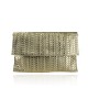 POCHETTE - BUSTA IN PELLE 100% MADE ITALY - GS23825 - Colore:Oro;