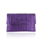 POCHETTE - BUSTA IN PELLE 100% MADE ITALY - GS23825 - Colore:Viola metalizzato;